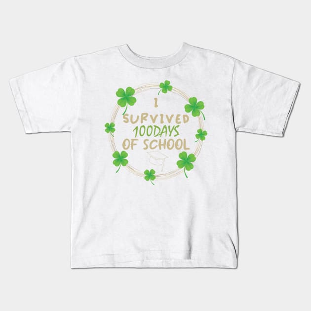 I Survived 100 Days Of School, Celebrate 100 Days Kids T-Shirt by Designer Ael